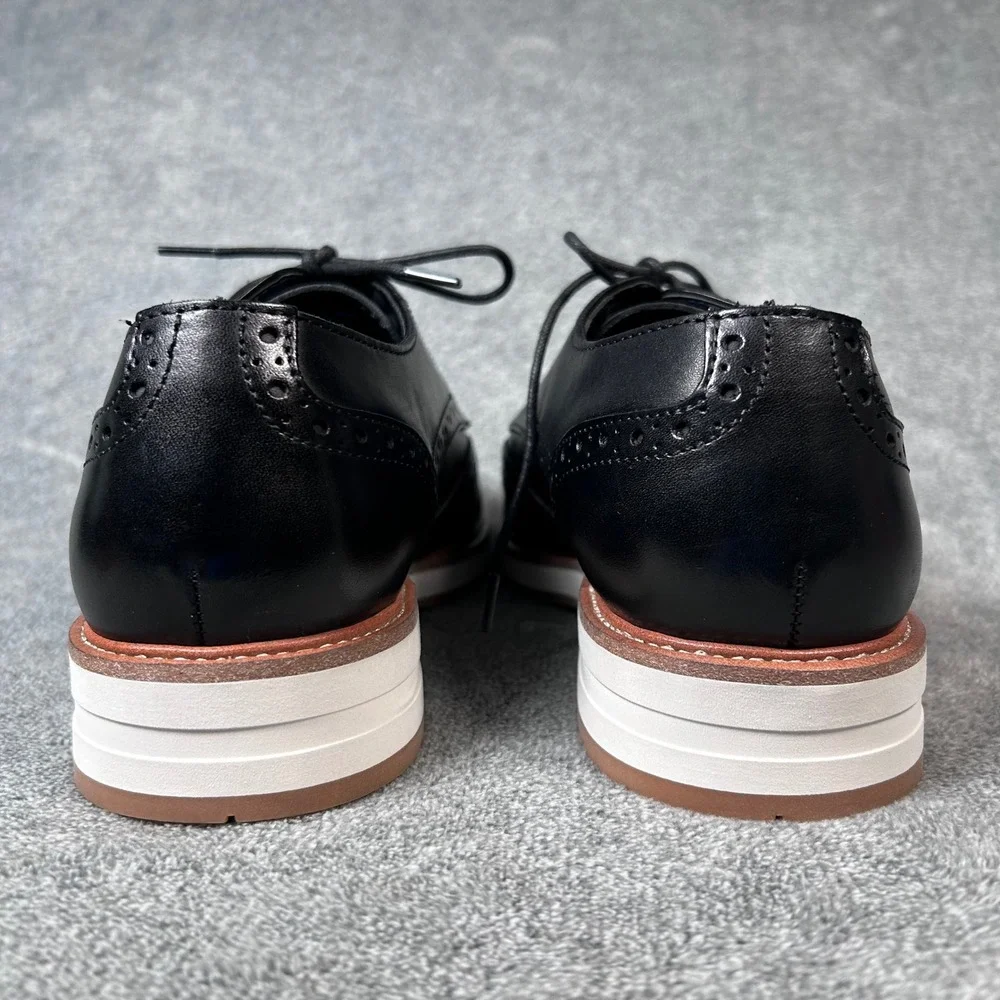 Jos A Bank Wingtip Derby Oxford Dress Shoes Mens Black Leather 9.5 42T4 01 - New